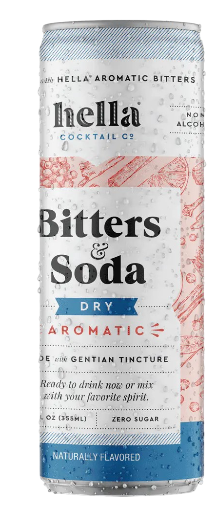 Hella Bitters and Soda Dry Can (BLUE) 4 pack 355ml